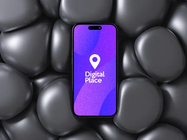 מוקאפ לוגו דיגיטל פלייס על שקית רב פעמית